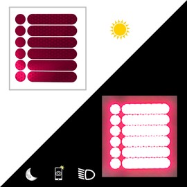 customTAYLOR33 High Intensity Grade Reflective Safety Decals/Stickers for Motorcycle, Bicycle, Snowboarding, Racing Helmets or Vehicles (1 Set (6 Strips & 6 Circles), Special Edition Hot Pink)