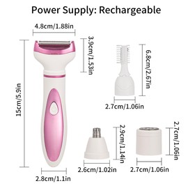 Electric Razor for Women,Bikini Trimmer and Women's Shavers for Face Nose Eyebrow Body Leg Pubic Underarm Arm Ladies Rechargeable Hair Removal Kit Painless Trimming,Gifts for Women