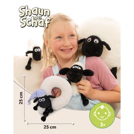 NICI 49655 Shaun the Sheep White Fluffy Cuddly Neck Pillow, Pillow for Boys, Girls, Babies and Cuddly Toy Lovers - Ideal for Home, Nursery or Travel