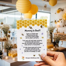 Mommy to Bee Seed Packets | Girl or Boy Baby Shower Favors for Guests | 20 Wildflower Seeds Packets | Pre-Filled | Bouquet Wildflower Mix | Non-GMO Seeds | Gender Neutral | Oh Baby | Gifts