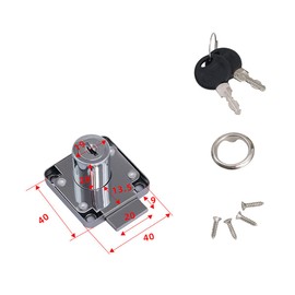 20mm Cam Lock Security Letter Box Lock Cold Rolled Steel Cabinet Lock with 2 Similar Keys (Stainless Steel Color)
