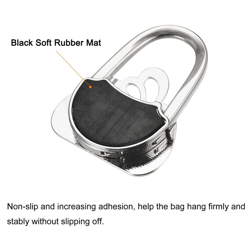 sourcing map Foldable Purse Hook - 2.56"x1.97"(LxW) Metal Portable Handbag