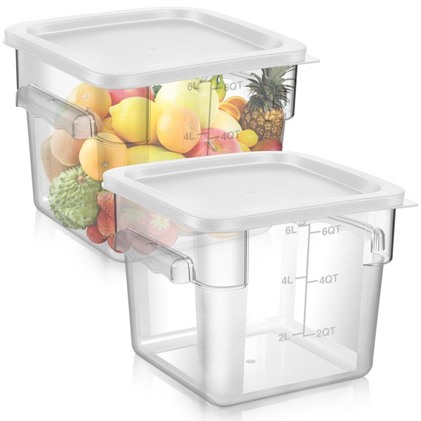 FoldTier 2 Pieces Square Food Storage Containers Polycarbonate Clear food