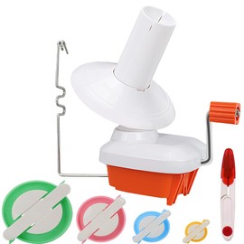 Yarn Ball Winder, Weaving Ball WinderNeedle Craft Yarn Ball Winder, with Metal Handle and Table clamp,Sturdy with Pompom Maker in 4 Sizes +1pcs Scissors