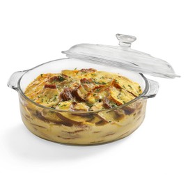 Libbey Baker's Basics Glass Casserole Baking Dish with Cover, 2-quart