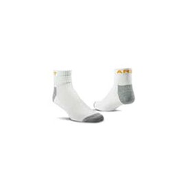ARIAT Unisex Adult 3-Pair Pack Lightweight 1/4 Crew Arch Support Reinforced Seamless Toe Ringspun Cotton Work Socks, White, X-Large