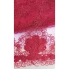 Nice Dark Red Mesh Scalloped Lace French design embroidery Fabric
