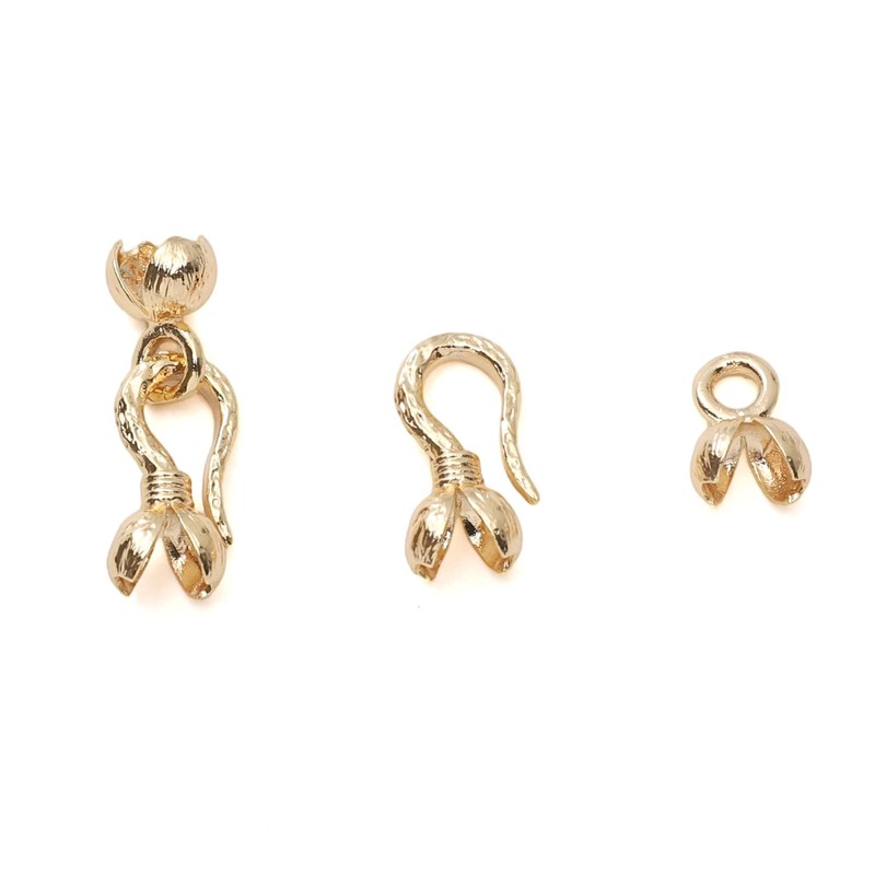 18K Real Gold Plated Non-Tarnish Hook End Clasp 8x24mm with