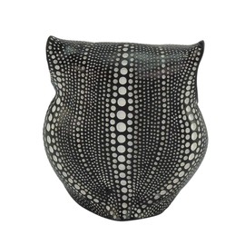Artgenius Dots Owl Statue,Small Animal Owl Figurines for Home Office Decor (Black)