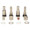 4 x silver metal valves steel valves universal rims valves
