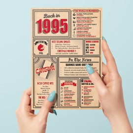 30th Birthday Card - Back in 1995 In This Year Card, Greeting Card for Men and Women, Birthday Cards for Women, Birthday Cards for Men, 30th Anniversary Card, 5x7