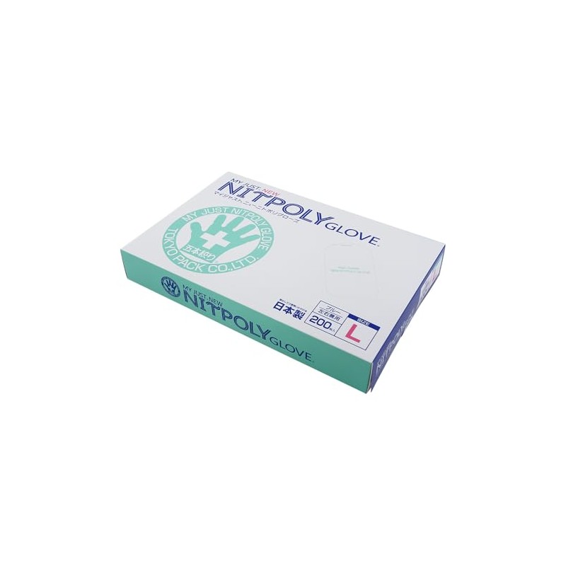 Tokyo Pak My Just New Nitopol Gloves, L, 200 Pieces,