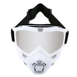LJDJ Motorcycle Goggles with Removable Face Mask - Dirt Bike ATV Motocross Eyewear Anti-UV Adjustable MX Riding Offroad Cycling Motorbike Protective Glasses Racing Combat Tactical Military Goggles