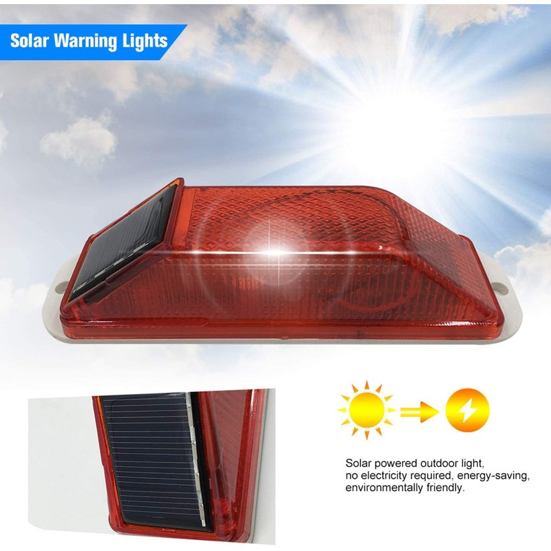 RISOON Solar Strobe Warning Light: Sensitive LED Warning Lamp High
