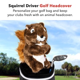 Daphne's Headcovers Squirrel Driver Headcover | Premium Driver Headcovers | Funny Golf Club Covers | Stylish Protection for Your Clubs | Men's Golf Gear | Driver Headcover for Men and Women
