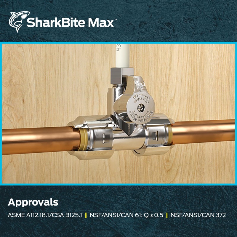 SharkBite Max 3/4 x 3/4 x 1/4 Inch Compression Tee