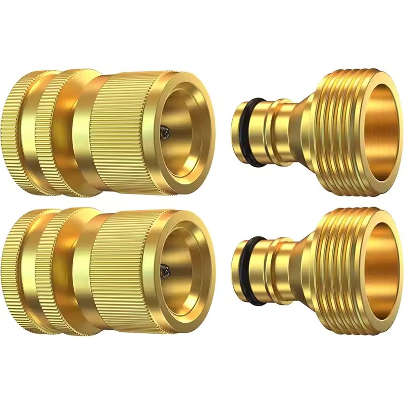 3/4-Inch Brass Garden Hose Quick Connect Fitting Set