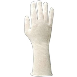 MAGID TouchMaster - Guantes de inspección de algodón ambidiestro, 12 pares, talla 9/L, 14 pulgadas de largo, color blanco, 13-651-14-COT