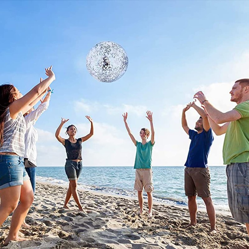 Xtahdge 40cm/16" Beach Ball Transparent Inflatable Pool Toy Ball with