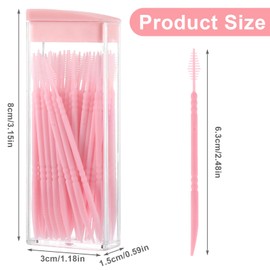 200Pcs Double Head 50pcs/Box Toothpick Dental Floss, Pink