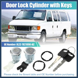INFINAUTO 1 Set Left Right Side Door Lock Cylinder Set Kit with 2 Keys for Ford E-150 E-250 E-350 LH RH Door Latch Cylinder with Keys XL2Z-7821990-AC Stylish Design