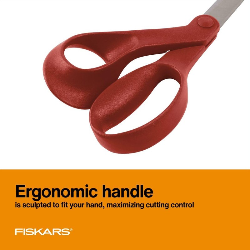 Fiskars All-Purpose Left-Handed Scissors, Gifts for Mom, Ergonomically Contoured, Stainless