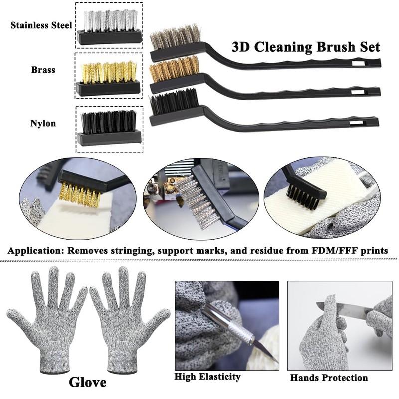 62PCS 3D Printer Tool Kit, 3D Post-Processing Accessories with Hand