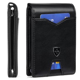 LOUEBICA Mens for Wallet Leather Bifold Credit Card Holder, RFID Blocking Front Pockets Minimalist Men Wallets