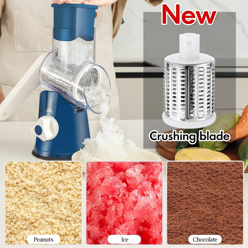 Ourokhome Rotary Cheese Grater Hand Crank, Kitchen Shredder Speed Mandolin