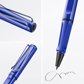 Lamy Lamy safari blue Tintenroller – zeitlos klassicher Stift mit ergonomischem Griff & Strichbreite M - Gehäuse aus robustem ASA-Kunststoff – mit Tintenrollermine M 63 in schwarz