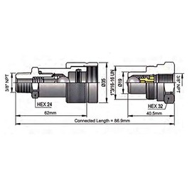 3/8" NPT High Pressure Hydraulic Quick Coupler Set with Ball Seal- C604, CR400, CH604 Interchange - 720 Bar (10'000 psi) Working Pressure