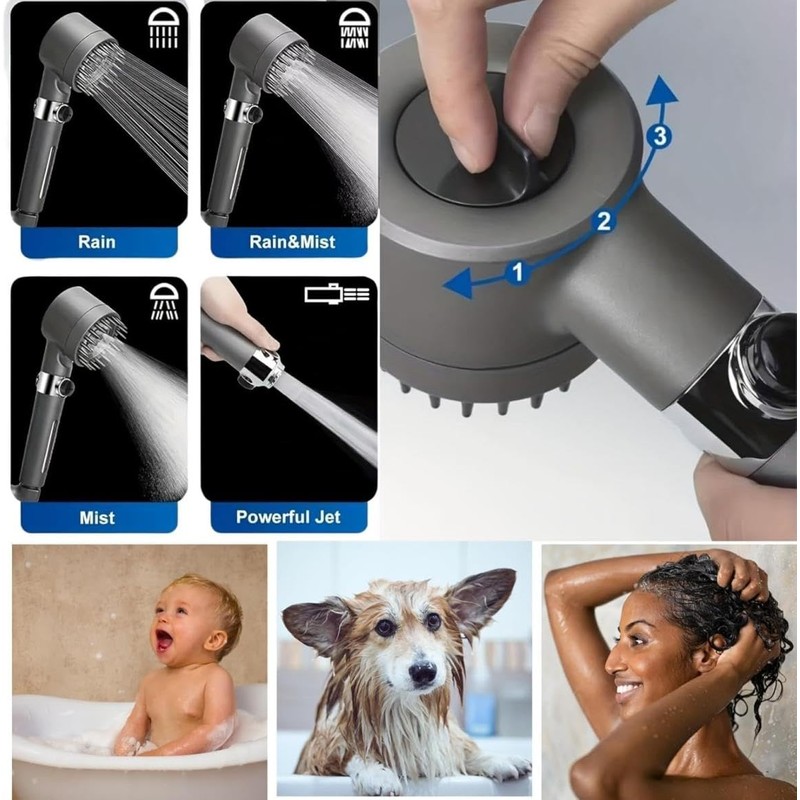 Ion Shower Drops Head Filtered Showerhead, Shower Head with Filter