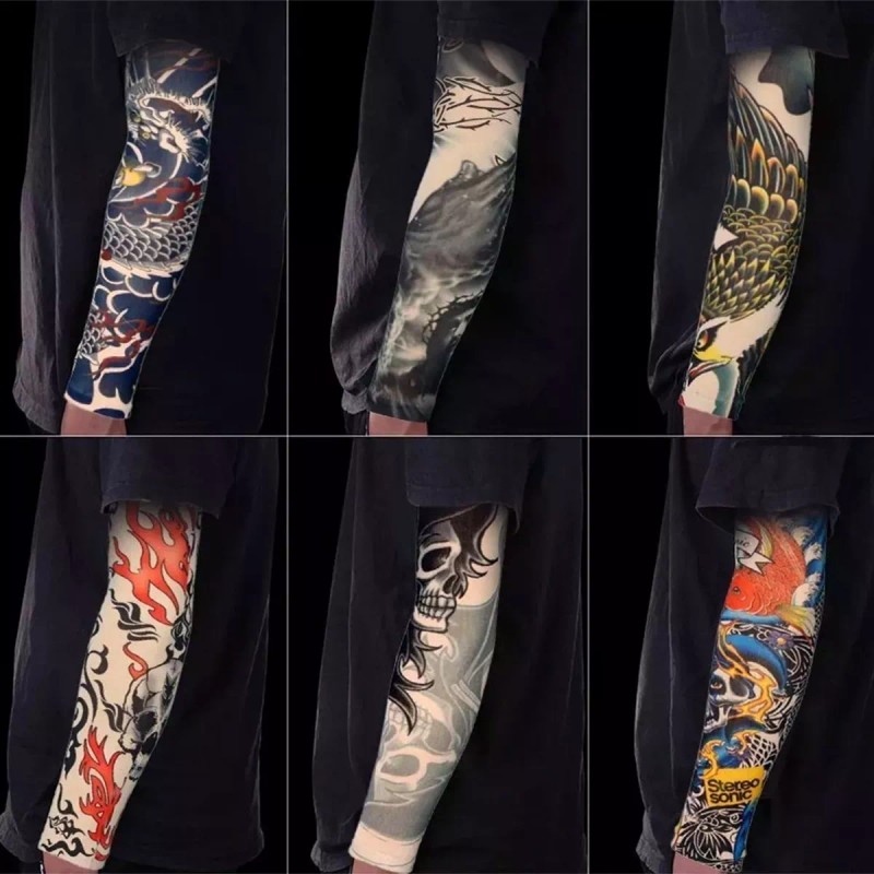 Tattoo 6 Piezas Manga Protectora Sol Tatuaje Licra Unitalla Unisex