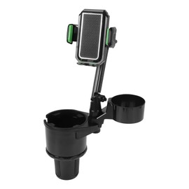HEROFFIX 1 Pcs for Most Vehicles 3 in 1 Car Cup Holder Adjustable Phone Bracket Holder Additional Cup Holder Extender 425x100mm Green ABS