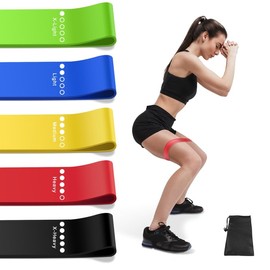 Aouplry Resistance Bands, Fitness Bands Set with 5 Resistance Levels, Skin-Friendly Training Bands for Indoor Fitness, Leg Strength Training, Rehabilitation, Gym, Yoga