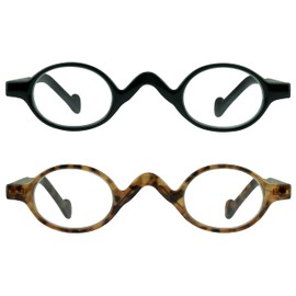 proSPORT Oval Reading Reader Glasses +3.00 Black and Tortoise Shell Brown Frame Men Women Plastic Retro Classic Vintage Small Frame