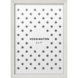 Vossington 5x7 Frame White - Exclusive Thin 5 x 7 White Picture Frame For Wall & Desk - Aluminum Metal - Fits One 5 by 7 Picture, Poster, Photo, or Puzzle - 7x5 Inch