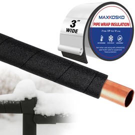 MAXKOSKO Pipe Insulation Tape, 2PCS 13 Ft x 2 in Outdoor Water Pipe Wrap Insulation Roll, Foam Insulated Wrap Self-Adhesive for Pipe Freeze Protection, Heat Tape for Water Pipes, Copper PVC AC Line