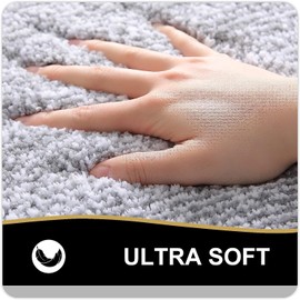 smiry Microfiber Non-Slip Bath Mats for Bathroom, Extra Soft Absorbent Bathroom Mats Rugs, Machine Washable Quick Dry Floor Mats, 40 x 120 cm, Grey