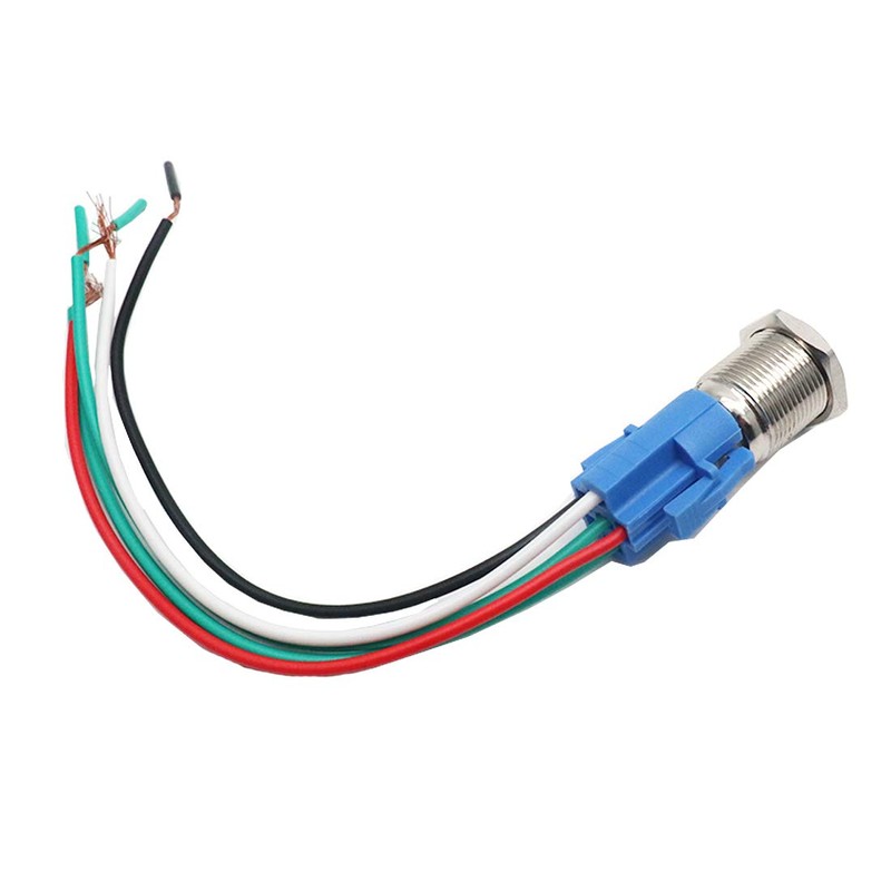 Sydien 1Pc 110V-220V 3A Latching/Self-Locking Push Button Switch with Wire