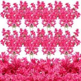 Yuxung 16 Pcs Artificial Bougainvillea Flowers Garland Totally 61.94 ft Fake Silk Bougainvillea Vines Long Plant Faux Wreaths for Centerpieces Runner Wedding Arch Wall Decorations
