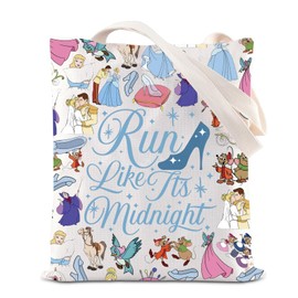 Fairy Tales Shoulder Bag Princess Run Like It's Midnight Inspire Tote Bag WDW Trip Gift Princess and Mouse Fan Handbag, Run Like T Uk