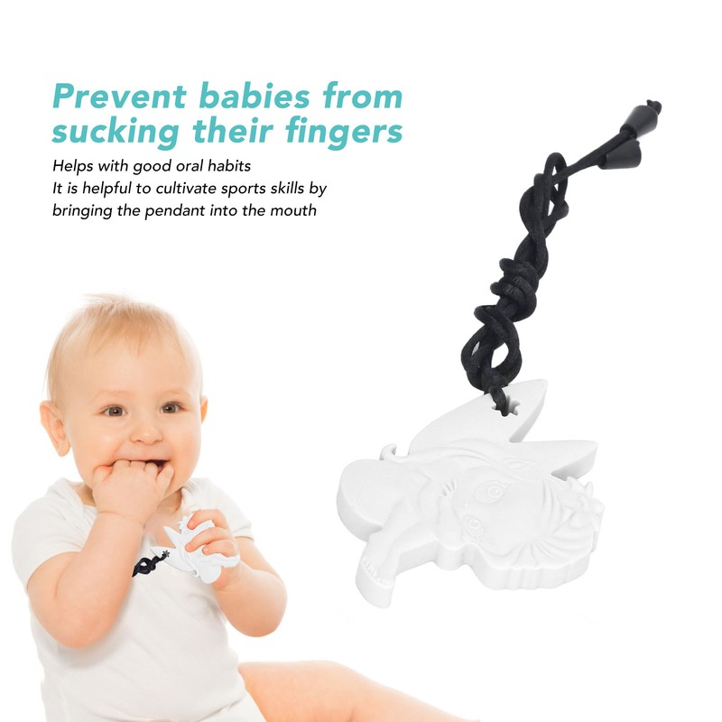 5Pcs Chew Necklace Food Grade Silicone Chewing Pendant for Toddlers