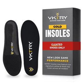VKTRY VKTRY Gold for Cleated Shoes - Carbon Fiber Performance Insoles - Customized Inserts for Soccer & Track | Run Fast, Jump High, Land Soft, Support Recovery, US: Men 13-13.5, Women 15-15.5, 121-170lbs