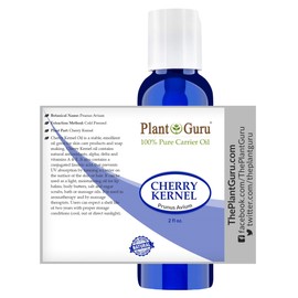 Cherry Kernel Oil 2 oz Cold Pressed 100% Pure Natural Carrier - Skin, Face, Body And Hair Growth Moisturizer. Great For DYI Creams, Lotions and Lip balms.