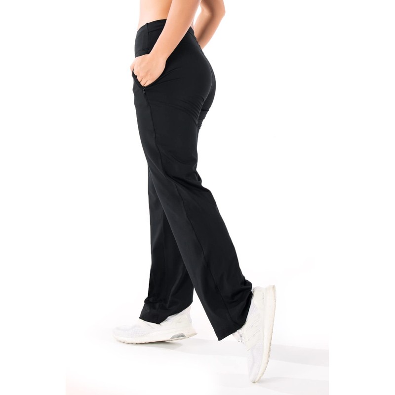 Yogipace,Zip Pockets,Petite Women's UPF 50+ Wide Leg Travel Pants Casual