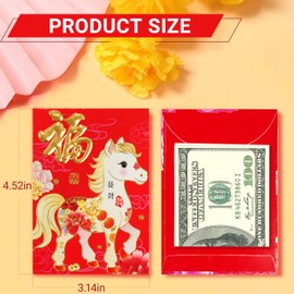 Red Envelopes Chinese New Year Horse 2026 Chinese New Year Lunar New Year Decorations Lucky Money Envelopes Gifts(6 Patterns 36 Pcs) Cartoon