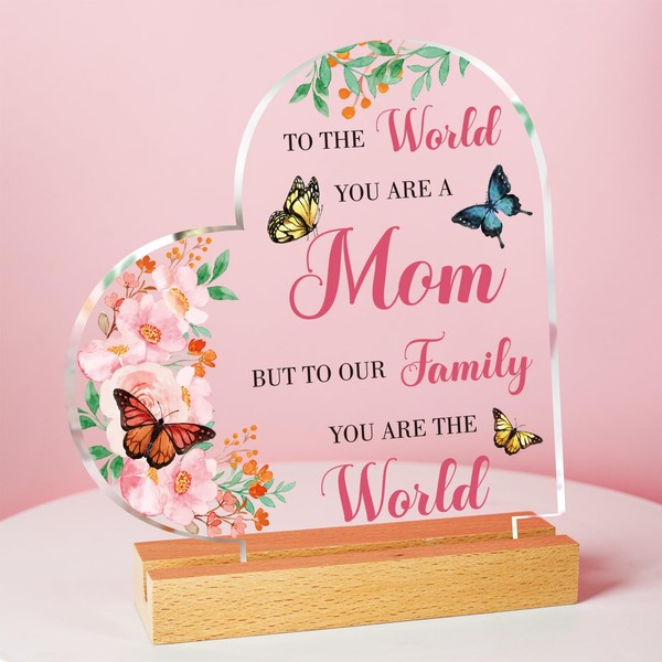 Gifts for Mom, Mom Gifts Arcylic Plaque, Birthday Gifts for Mom from Daughter Son, Mom Birthday Gifts, Mothers Day Presents for Mom Mommy Step Mom Mother in Law