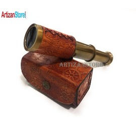 Mini Pirate Spyglass Telescope Brass Collapsible Hand Telescope Vintage Telescope Pirate Decor Brass Decorative Gifting Spyglass for Kids Travellers Adventure Enthusiasts, Collectible 6''
