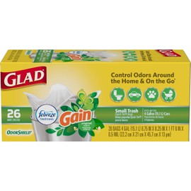Glad Glad OdorShield Small Trash Bags - Gain Original with Febreze Freshness - 4 Gallon - 26 Count, 26 ct